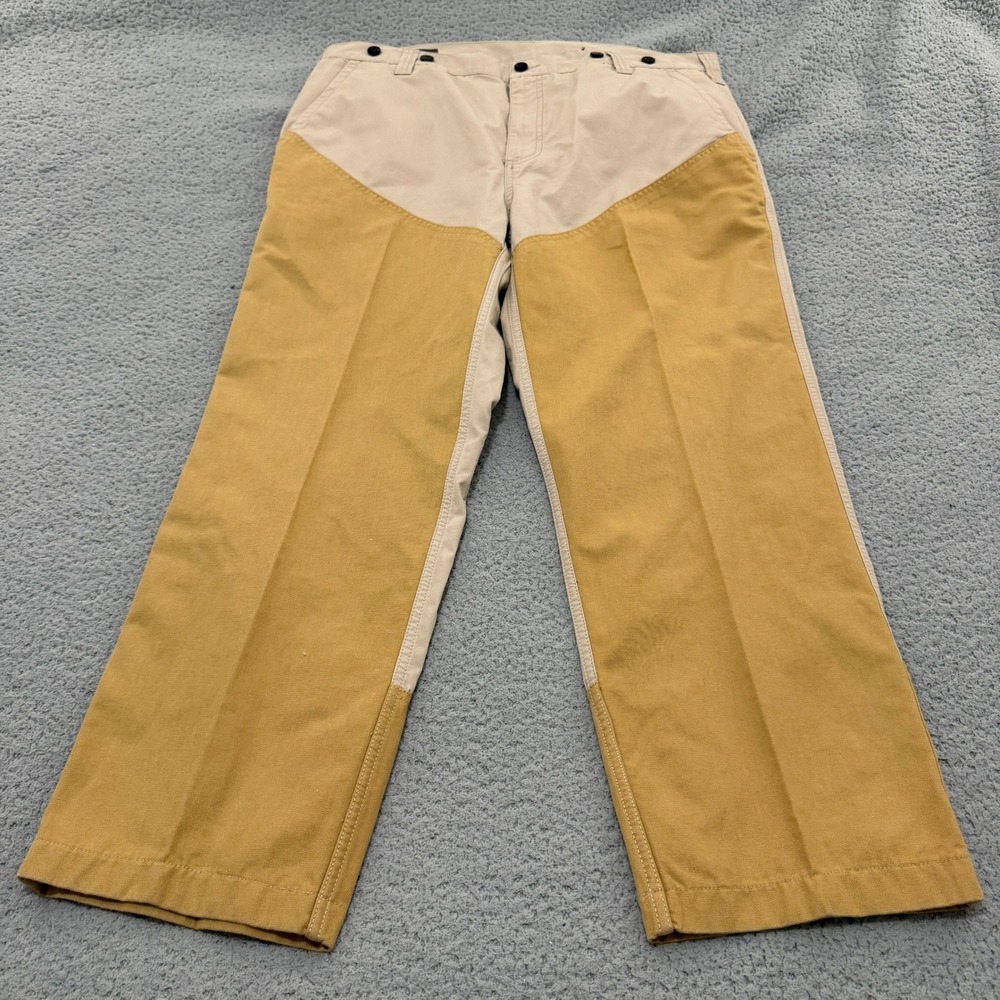 Orvis Upland Hunting Pants Mens 40 Khaki Tan Reinforced Canvas